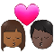 Kiss- Woman- Man- Medium-Dark Skin Tone- Dark Skin Tone emoji on Samsung
